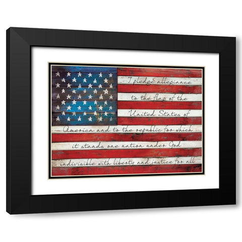 Pledge of Allegiance Black Modern Wood Framed Art Print with Double Matting by Rae, Marla