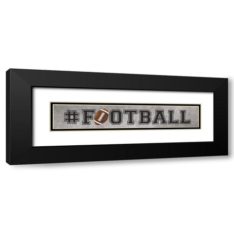 Football Black Modern Wood Framed Art Print with Double Matting by Rae, Marla
