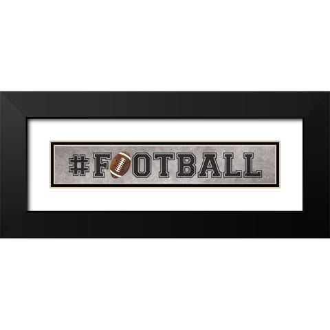 Football Black Modern Wood Framed Art Print with Double Matting by Rae, Marla