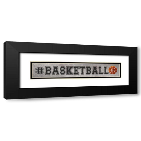 Basketball Black Modern Wood Framed Art Print with Double Matting by Rae, Marla