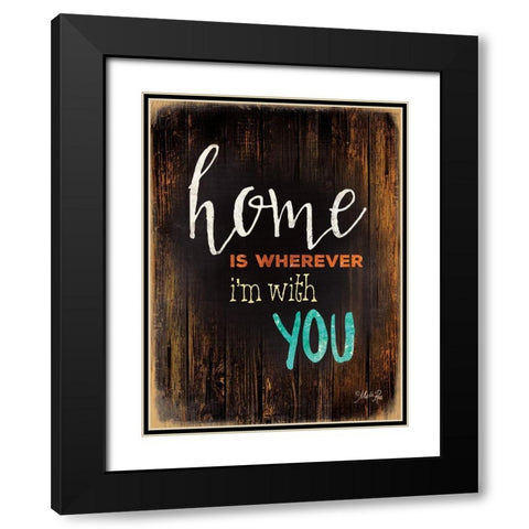 Home Is Black Modern Wood Framed Art Print with Double Matting by Rae, Marla