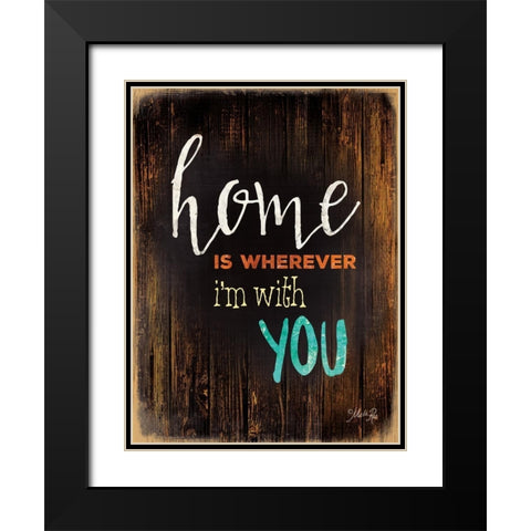 Home Is Black Modern Wood Framed Art Print with Double Matting by Rae, Marla