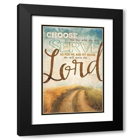 Serve the Lord Black Modern Wood Framed Art Print with Double Matting by Rae, Marla