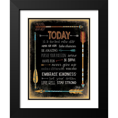 Today is a Brand New Day Black Modern Wood Framed Art Print with Double Matting by Rae, Marla