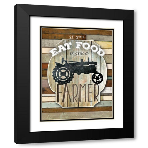 Thank a Farmer Black Modern Wood Framed Art Print with Double Matting by Rae, Marla