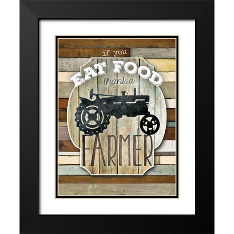 Thank a Farmer Black Modern Wood Framed Art Print with Double Matting by Rae, Marla