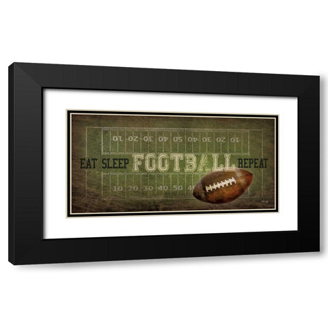 Eat, Sleep, Football, Repeat     Black Modern Wood Framed Art Print with Double Matting by Rae, Marla