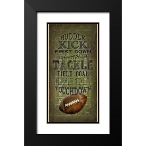 Football Talk  Black Modern Wood Framed Art Print with Double Matting by Rae, Marla
