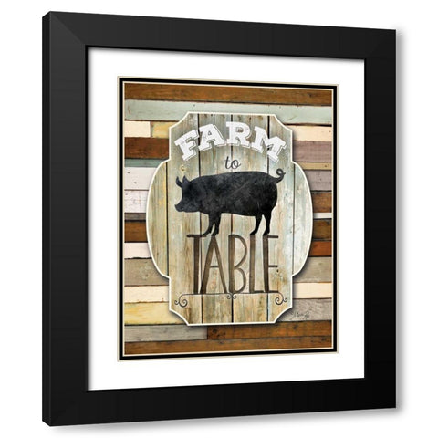 Farm to Table Black Modern Wood Framed Art Print with Double Matting by Rae, Marla