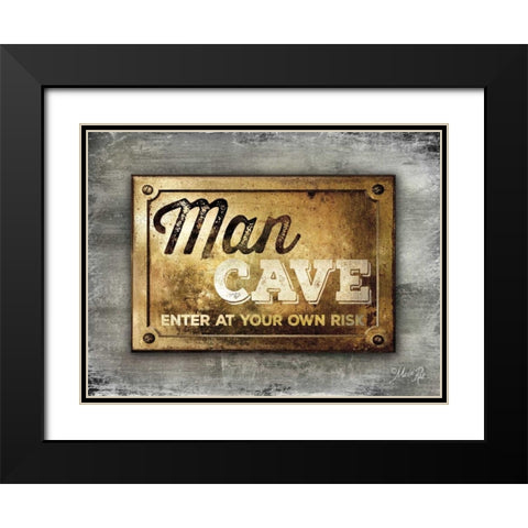 Man Cave         Black Modern Wood Framed Art Print with Double Matting by Rae, Marla
