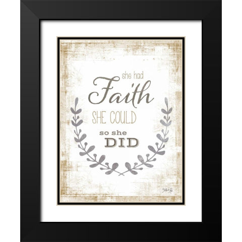 She Had Faith Black Modern Wood Framed Art Print with Double Matting by Rae, Marla