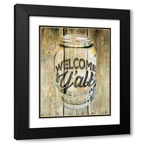 Welcome Yall Black Modern Wood Framed Art Print with Double Matting by Rae, Marla