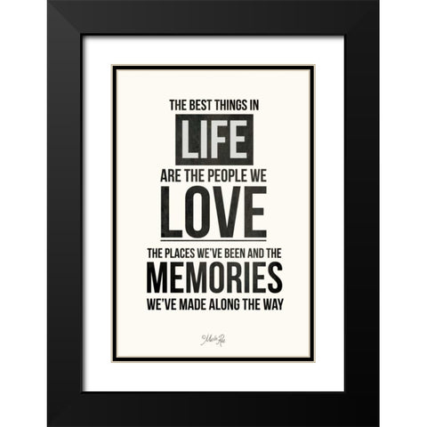 The Best Things in Life Black Modern Wood Framed Art Print with Double Matting by Rae, Marla