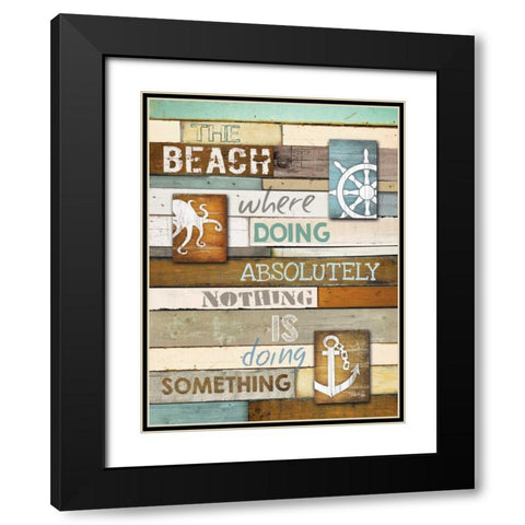The Beach      Black Modern Wood Framed Art Print with Double Matting by Rae, Marla