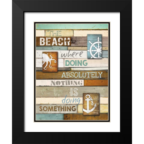 The Beach      Black Modern Wood Framed Art Print with Double Matting by Rae, Marla
