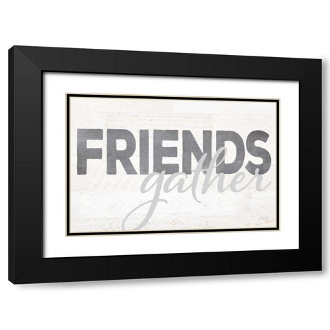 Friends Gather Black Modern Wood Framed Art Print with Double Matting by Rae, Marla