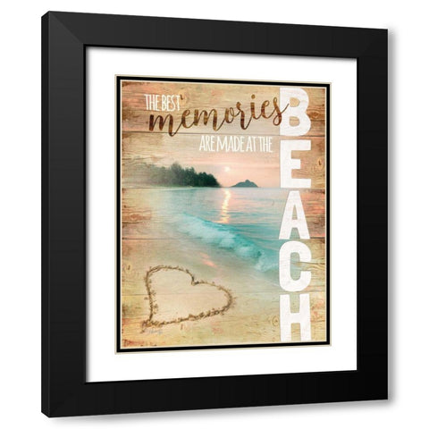 Beach Memories Black Modern Wood Framed Art Print with Double Matting by Rae, Marla
