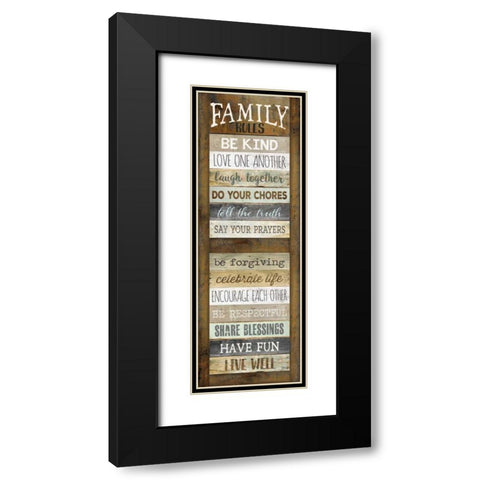 Family Rules Shutter Black Modern Wood Framed Art Print with Double Matting by Rae, Marla