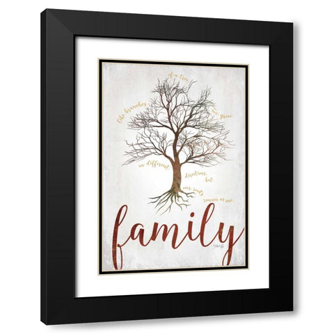 Family Tree Black Modern Wood Framed Art Print with Double Matting by Rae, Marla