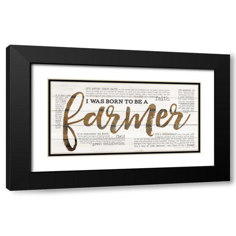 Born to be a Farmer Black Modern Wood Framed Art Print with Double Matting by Rae, Marla