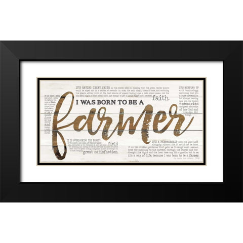 Born to be a Farmer Black Modern Wood Framed Art Print with Double Matting by Rae, Marla