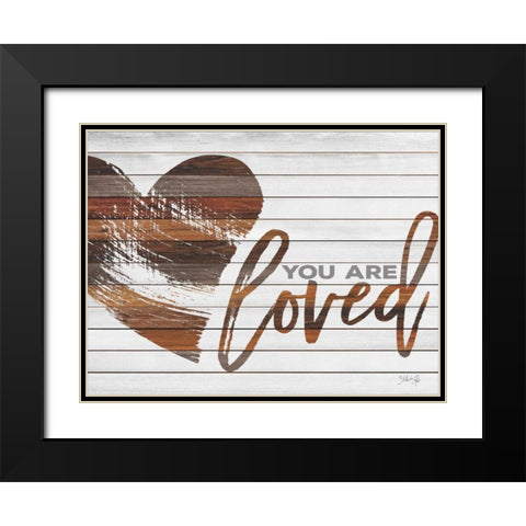You Are Loved Black Modern Wood Framed Art Print with Double Matting by Rae, Marla
