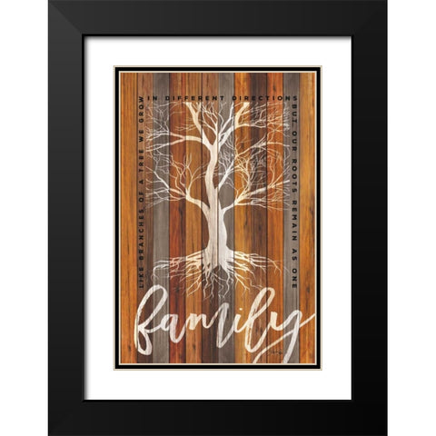 Family Roots Black Modern Wood Framed Art Print with Double Matting by Rae, Marla