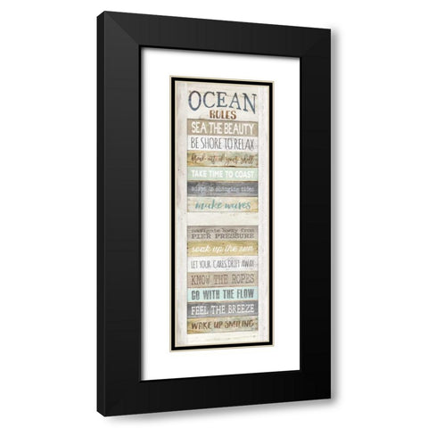 Ocean Rules Black Modern Wood Framed Art Print with Double Matting by Rae, Marla