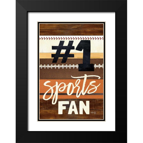 #1 Sports Fan Black Modern Wood Framed Art Print with Double Matting by Rae, Marla