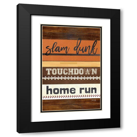 Sports Trio Black Modern Wood Framed Art Print with Double Matting by Rae, Marla