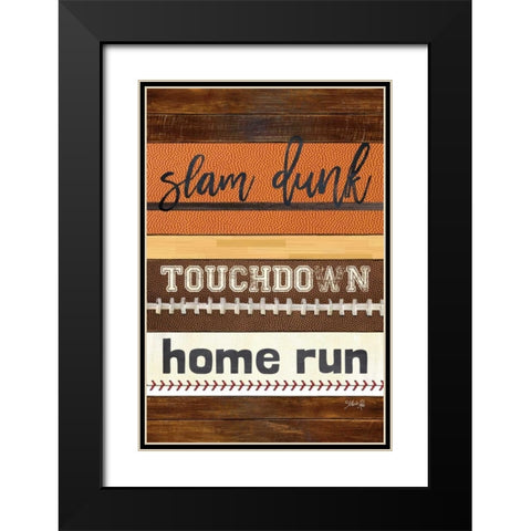 Sports Trio Black Modern Wood Framed Art Print with Double Matting by Rae, Marla