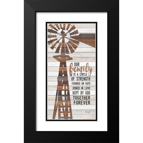 Family Circle Windmill Black Modern Wood Framed Art Print with Double Matting by Rae, Marla