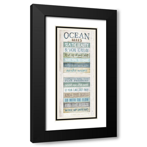 Ocean Rules Black Modern Wood Framed Art Print with Double Matting by Rae, Marla
