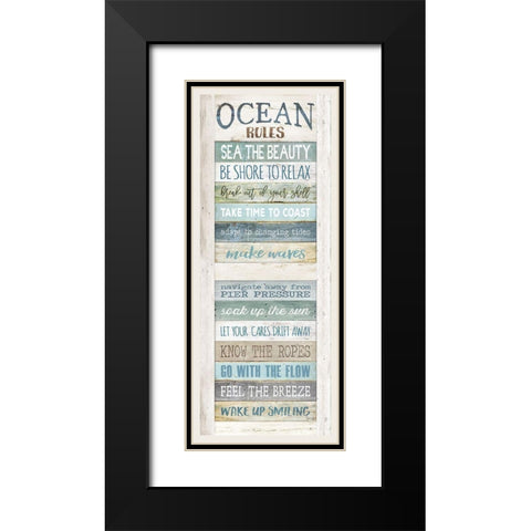 Ocean Rules Black Modern Wood Framed Art Print with Double Matting by Rae, Marla