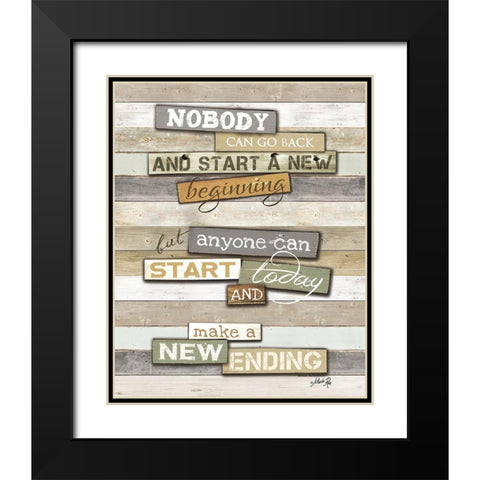 New Ending Black Modern Wood Framed Art Print with Double Matting by Rae, Marla