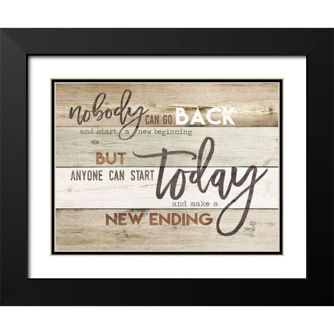 New Ending Black Modern Wood Framed Art Print with Double Matting by Rae, Marla