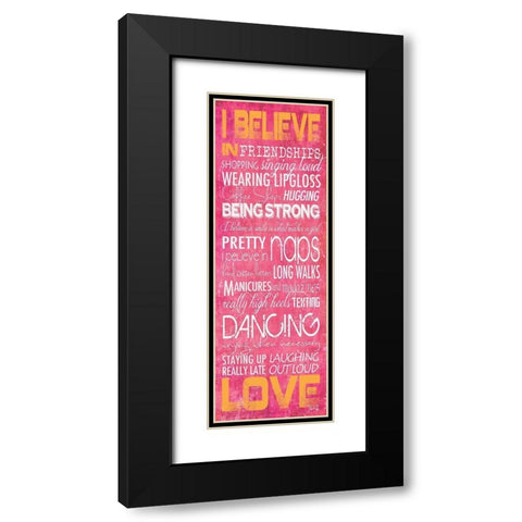 I Believe in Love Black Modern Wood Framed Art Print with Double Matting by Rae, Marla