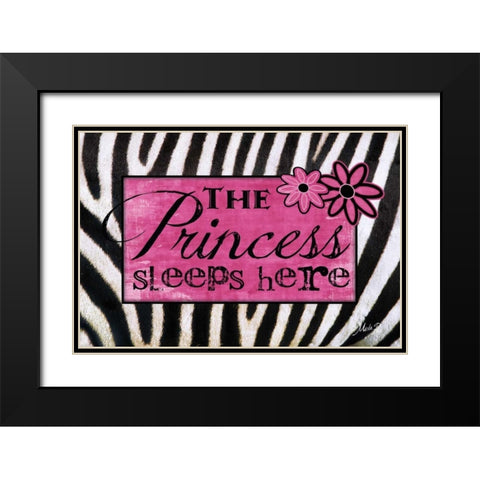 Princess Sleeps Here Black Modern Wood Framed Art Print with Double Matting by Rae, Marla