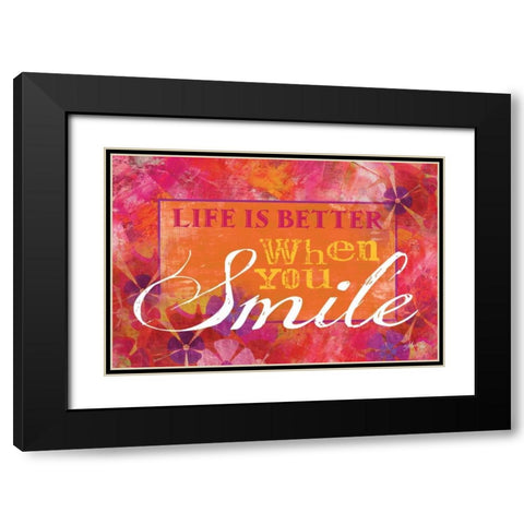 Smile Black Modern Wood Framed Art Print with Double Matting by Rae, Marla