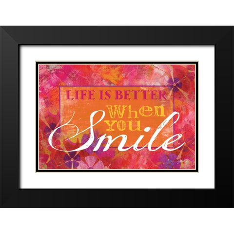 Smile Black Modern Wood Framed Art Print with Double Matting by Rae, Marla