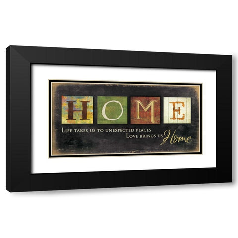 Home - Love Brings Us Black Modern Wood Framed Art Print with Double Matting by Rae, Marla