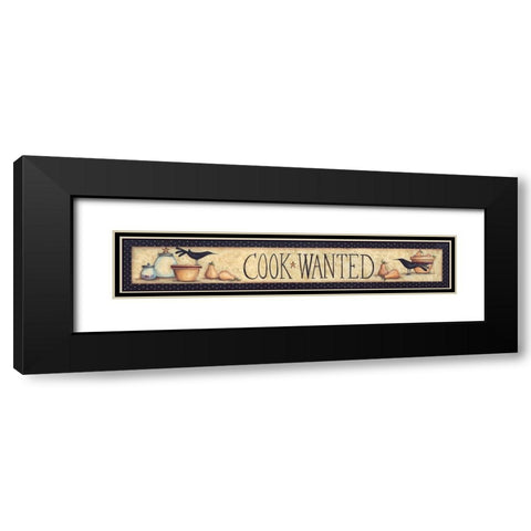 Cook Wanted Black Modern Wood Framed Art Print with Double Matting by June, Mary Ann