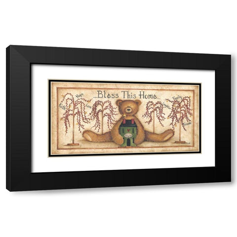 Bless This Home Black Modern Wood Framed Art Print with Double Matting by June, Mary Ann