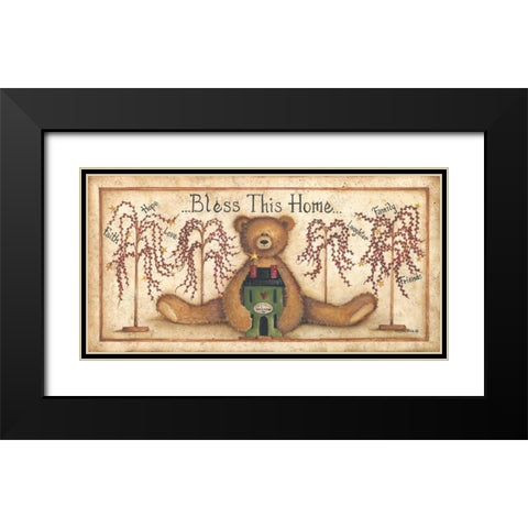 Bless This Home Black Modern Wood Framed Art Print with Double Matting by June, Mary Ann
