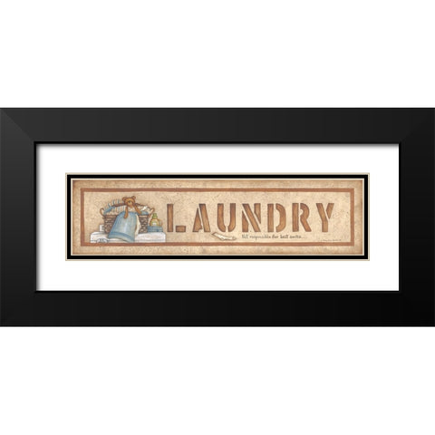 Laundry Black Modern Wood Framed Art Print with Double Matting by June, Mary Ann