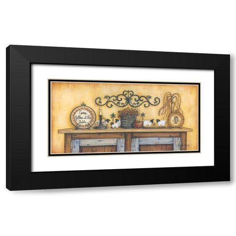 Come Gather at Our Table Black Modern Wood Framed Art Print with Double Matting by June, Mary Ann