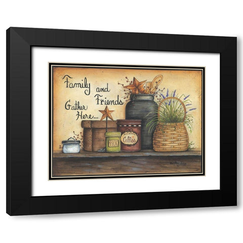 Family And Friends Black Modern Wood Framed Art Print with Double Matting by June, Mary Ann
