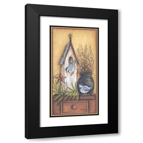 Nest for Two Black Modern Wood Framed Art Print with Double Matting by June, Mary Ann