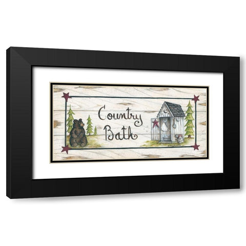 Country Bath Black Modern Wood Framed Art Print with Double Matting by June, Mary Ann