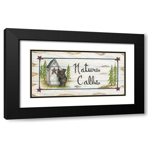 Nature Calls Black Modern Wood Framed Art Print with Double Matting by June, Mary Ann